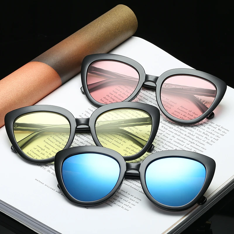 

Sunglases Cat's Eye Style Sunglasses Women Fashion 2018 Luxury Brand Color Lens Novelty Glasses