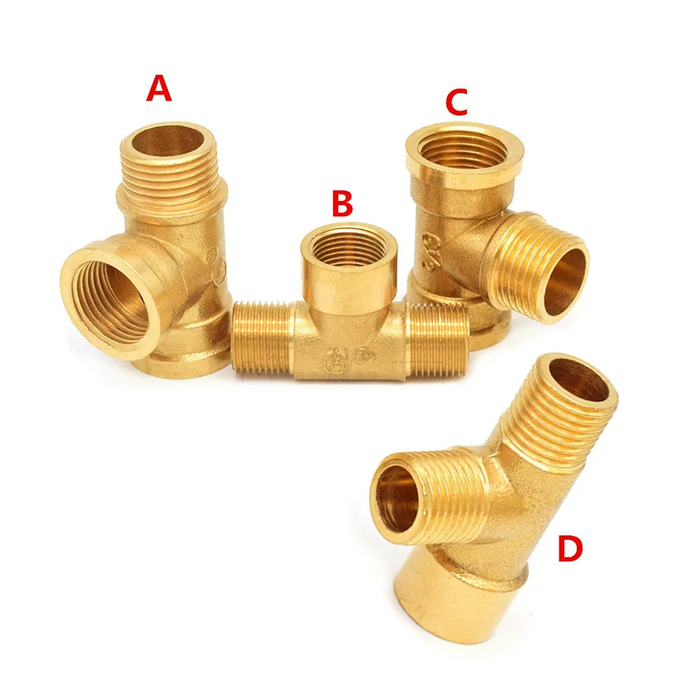 Латунные фитинги для труб с наружной резьбой 1/" 1/4" 3/" 1/2" BSP тройник медные фитинги водный масляный газовый адаптер