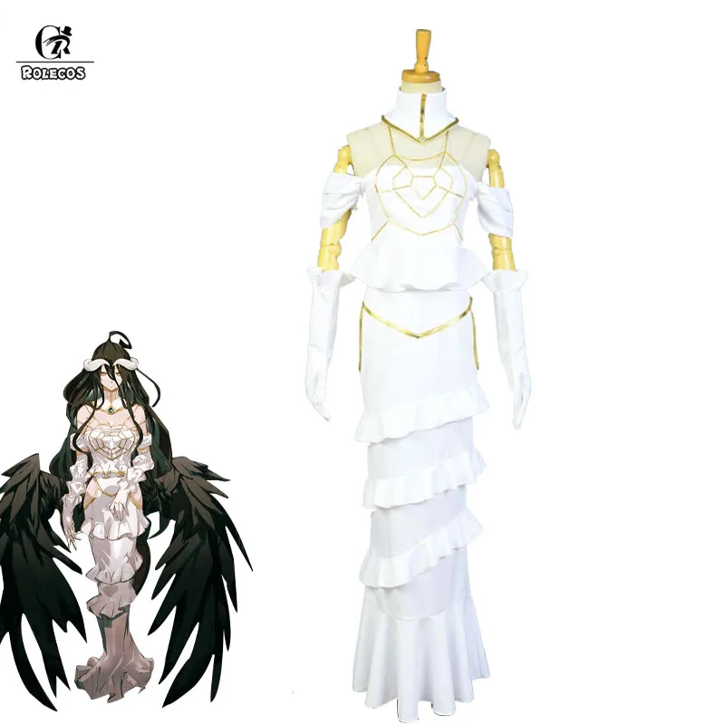 ROLECOS Overlord Аниме Косплей Костюм Albedo белый косплей костюм сексуальное женское