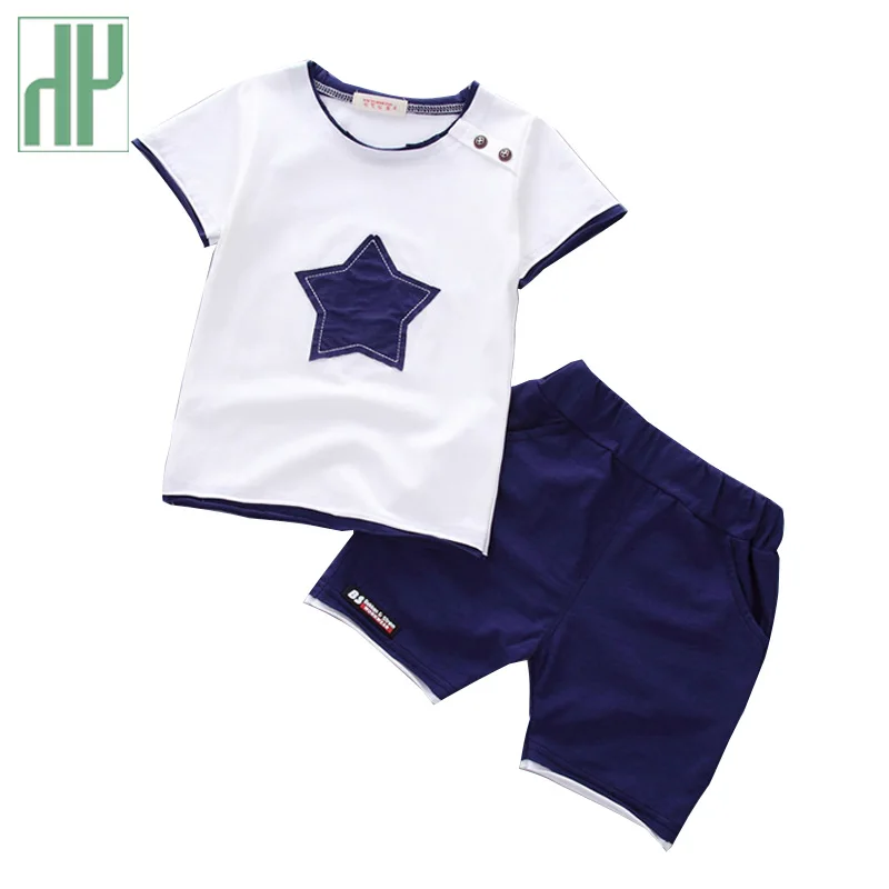 HH одежда для маленьких мальчиков 2019 бренд звезда печатных 2 шт. наряд для маленьких девочек одежда новорожденных спортивные костюмы летняя