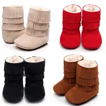 PUDCOCO/Новинка; Лидер продаж; милые зимние сапоги с бахромой для маленьких девочек; детская кроватка с кисточками на мягкой подошве для детей 0-18 месяцев
