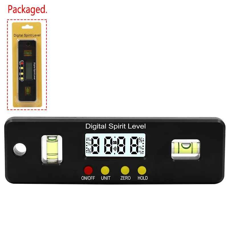 150 мм цифровой транспортир Инклинометр уровень коробка водонепроницаемый Угол Finder измерения конический бокс Гониометр магнитный датчик линейка - Цвет: Цвет: желтый