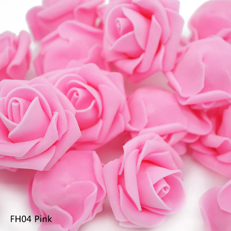 4 см 20 шт Искусственные Свадебные цветы украшения пенополиэтилен бутон розы DIY Искусственные цветы для скрапбукинга букет украшение для дома - Цвет: FH04 Pink