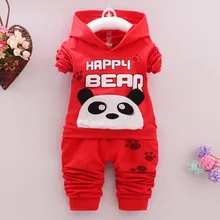 baby girls and boys clothing set 2016 spring and autumn Brand Kids Children sport sweater stretch child panda pants suits