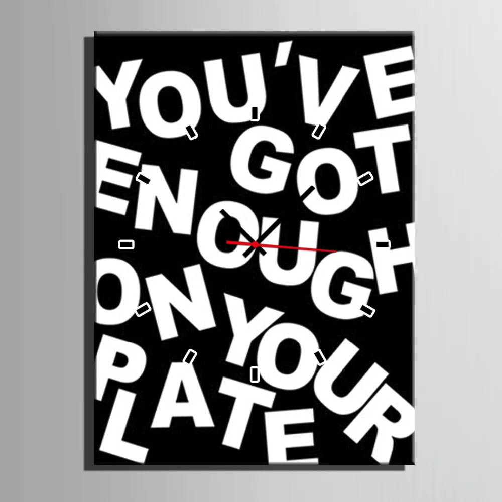 

Free Shipping E-HOME English Letter Clock in Canvas 1pcs Wall Clock