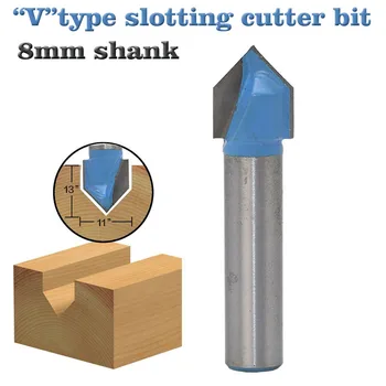 

1pc8 "Shank 90 Graus V do Groove Modelo V-Groove V Grooving Bit Router