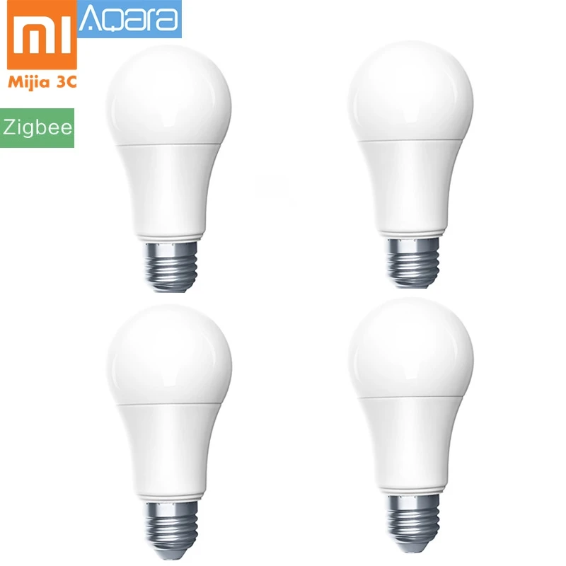 Skup 4 sztuk oryginalny Xiao mi mi jia Aqara żarówka Zigbee wersja inteligentny pilot żarówka LED Xio mi lampa światła dla mi aplikacja domowa Homekit Gateway