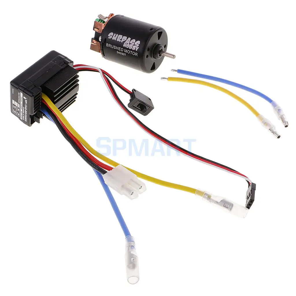 

540 80T Brushed Motor with 40A ESC Combo for 1/10 Axial SCX10 RC Crawler Car