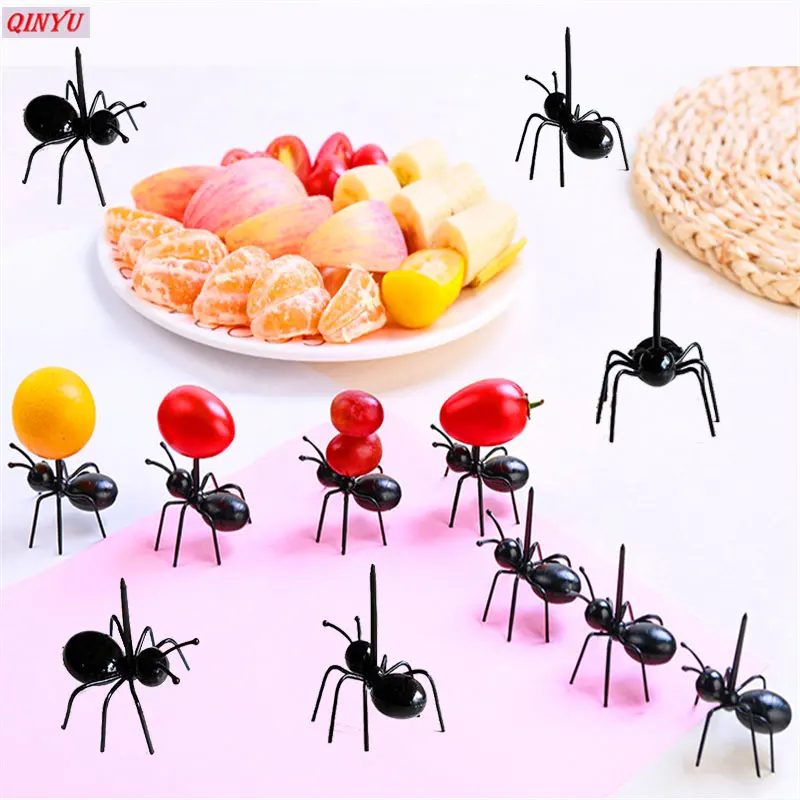 

12pcs / Set Creative Fruit Fork Reusable Ant Fruit Fork Mini Party Dinnerware Multiple Use Snack Cake Dessert Forks 6ZMM199