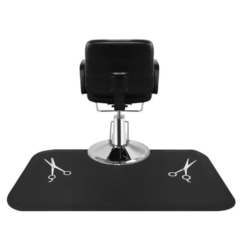 

1PC Beauty Salon Rectangle Anti-fatigue Mat Black Scissors Pattern Soft Mat for Salon Hair Tool
