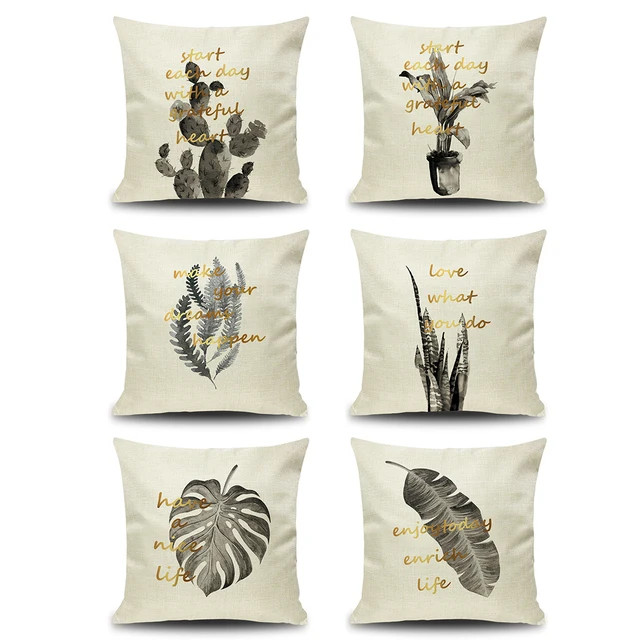 2018 New Arrive 6Pcs Flax Pillowslip Scatter Covers Pillow Case Modern