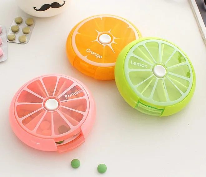 

1PC New Weekly Rotating Pillbox Travel Pill Case Pill Organizer Medicine Box Drugs Pill Container KX 014