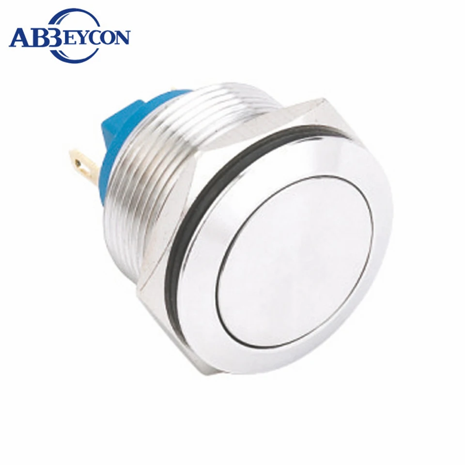 

22mm flat head momenatry 1NO shortest ip67 metal push button switch