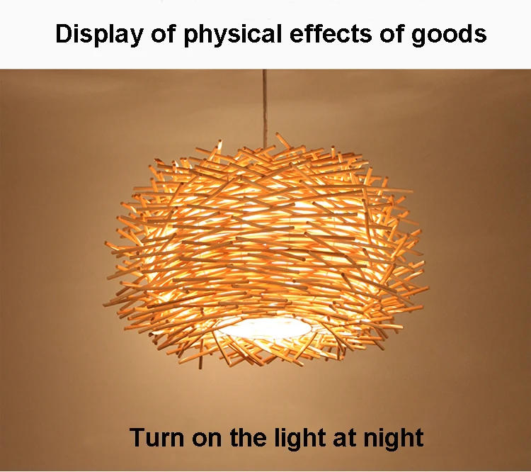 Willr Wicker Pendant Lamp Handmade Suspension Light Bird Nest Willr Wicker Pendant Lamp Handmade