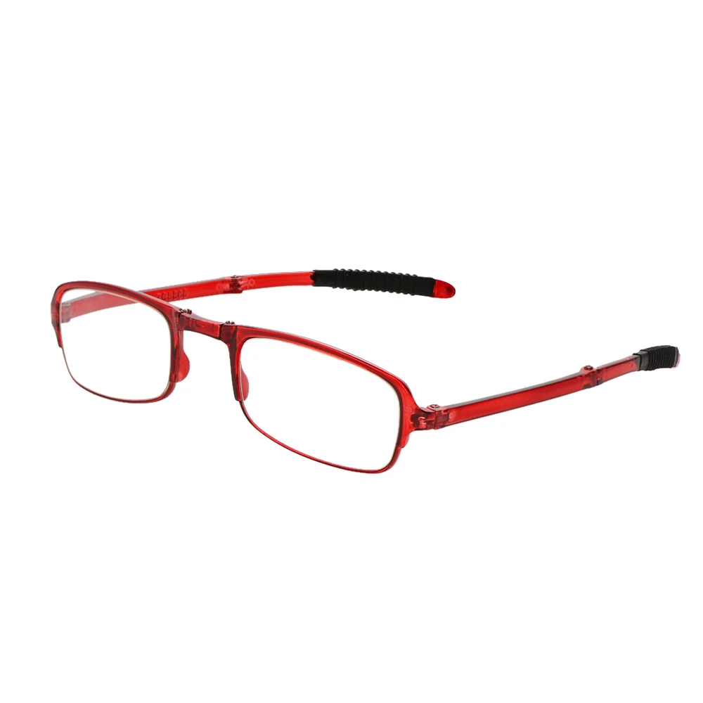 Складной Ультра-легкий пластиковый каркас Уход За Зрением очки для чтения складные очки с коробкой+ 1,0+ 1,5+ 2,0+ 2,5+ 3,0+ 3,5+ 4,0 - Цвет оправы: Красный