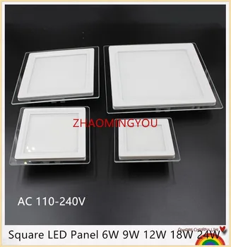 

Surface glass edge Mounted LED Panel Light 6W 9W 12W 18W 24W Square LED Ceiling lamp Lights LED Downlight AC85-265V lighting