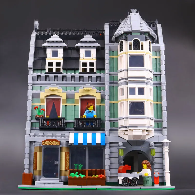 

Lepin 15008 2462Pcs City Street Green Grocer Model Building Kits Blocks Bricks Compatible Legoinglys 10185 Educational toys