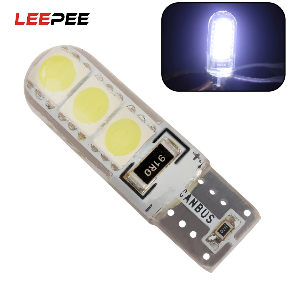 LEEPEE 1 шт. автомобильный Стайлинг T10 5050 6SMD светодиодный Canbus светильник s
