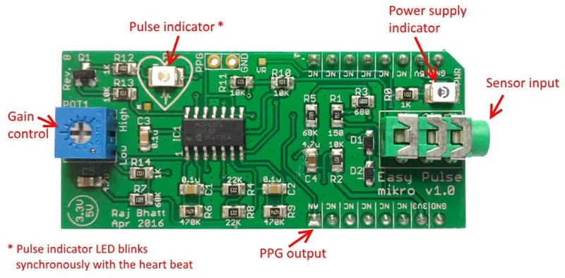 Elecrow легко импульса Mikro импульса Сенсор для Arduino DIY Kit с пропускания PPG импульса Сенсор Бесплатная доставка