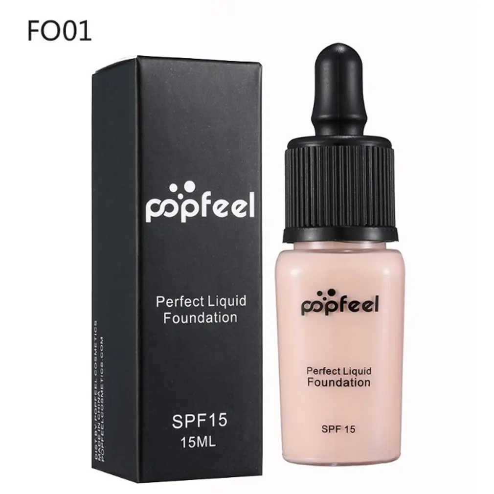 Popfeel, модный Идеальный солнцезащитный крем, маскирующий крем, долговечный, SPF15, Солнцезащитный блок, отбеливающий, для лица, темная кожа, Жидкая Основа макияжа