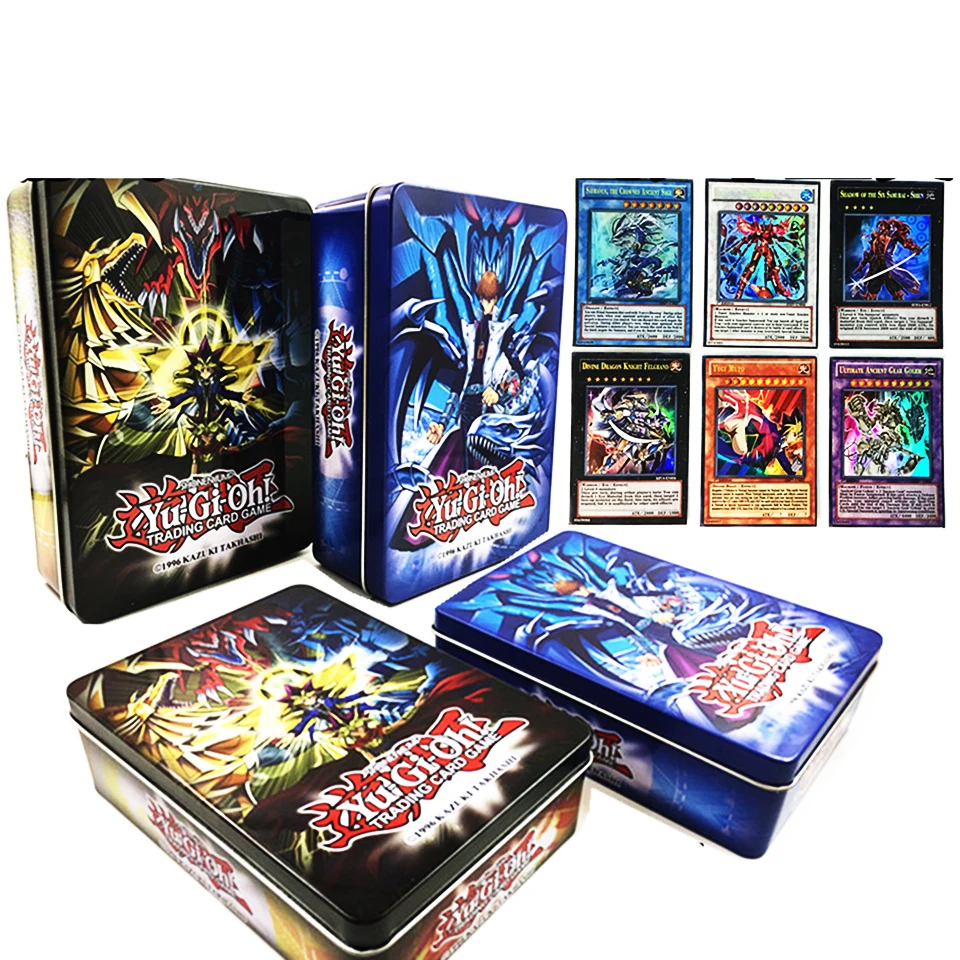 60 шт./компл. английский Yugioh флэш карт с тонкой металлической коробке коллекция