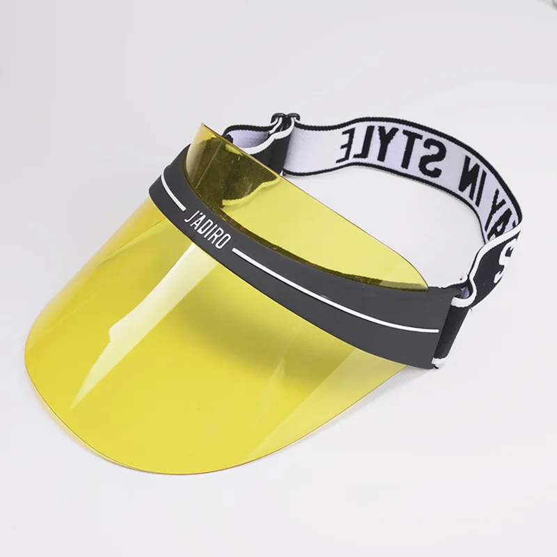 

Women Transparent PC Plastic Empty Top Sun Hat Female Fashion Letter Sports Sunshade Travel Sunscreen Driving Baseball Cap V15
