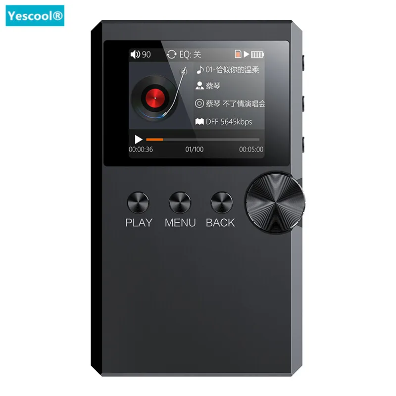Baratos Yescool S5 walderman hifi estéreo sin pérdidas lector música reproductor MP3 Mini deportes 128G TF Audiophile flac DSD decodificación de formato completo
