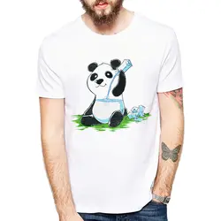 Высококачественные удобные топы хипстерские футболки 2019 летняя модная футболка с рисунком панды мужские футболки с короткими рукавами с