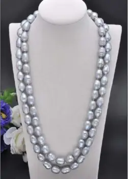 

2 Row AAA 11-13 MM SOUTH SEA GRAY PEARL NECKLACE 22"-23"