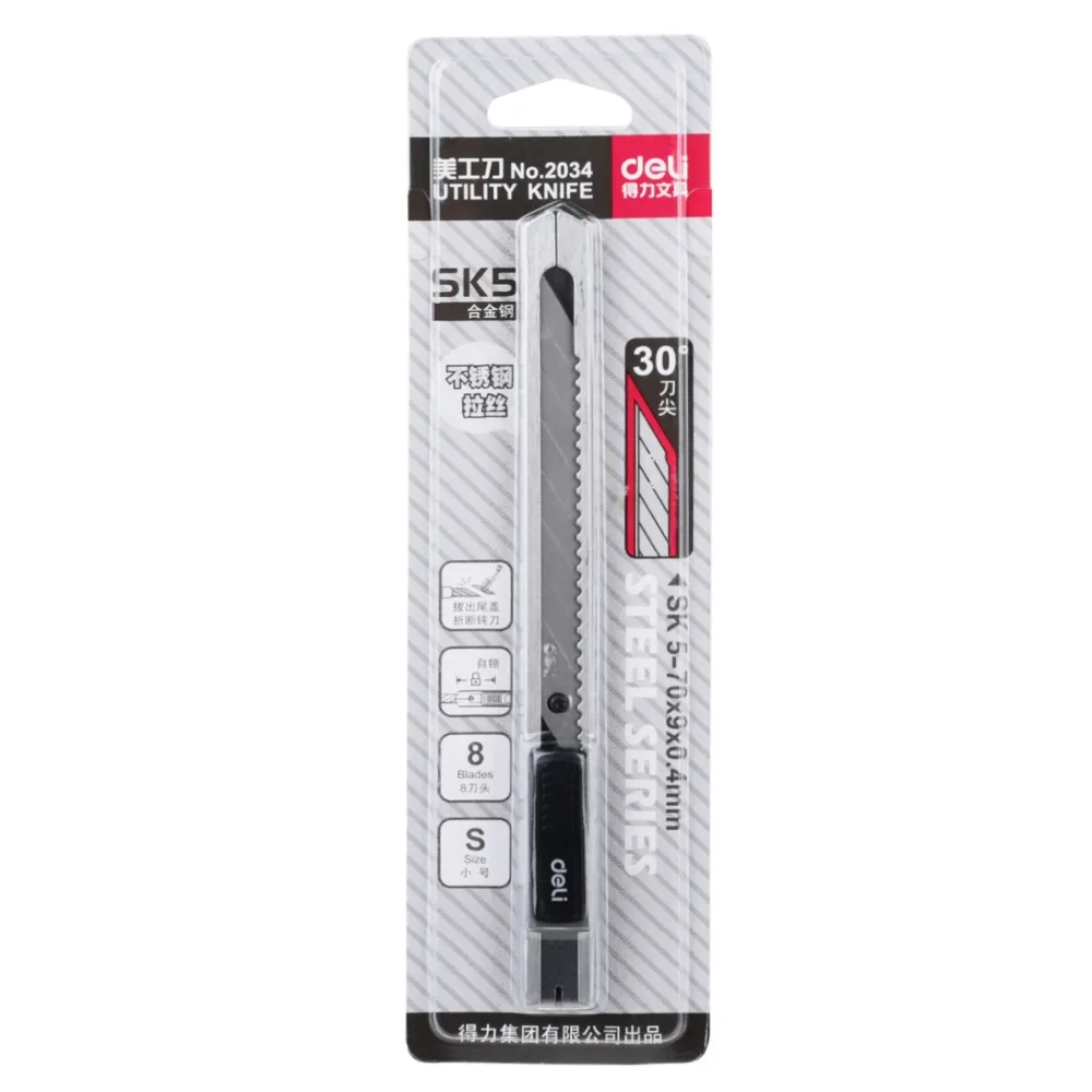 

deli 2034 Utility Knife 30 degrees Tip head 9mm Wholesale and Retail