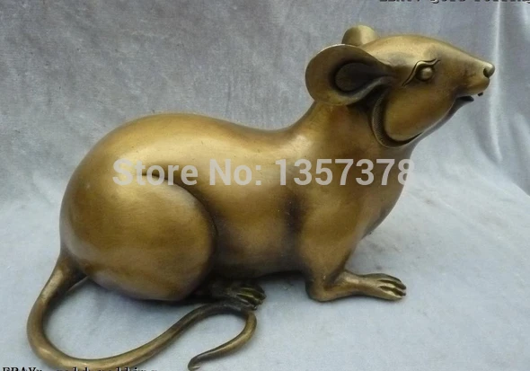 

shitou 00375 7"Chinese Bronze Copper handwork carved eximous beautiful lifelike mouse Statue discount 30% (C0324)