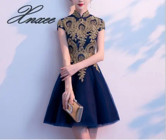 

Banquet dress 2019 new elegant and elegant short section was thin ladies dress