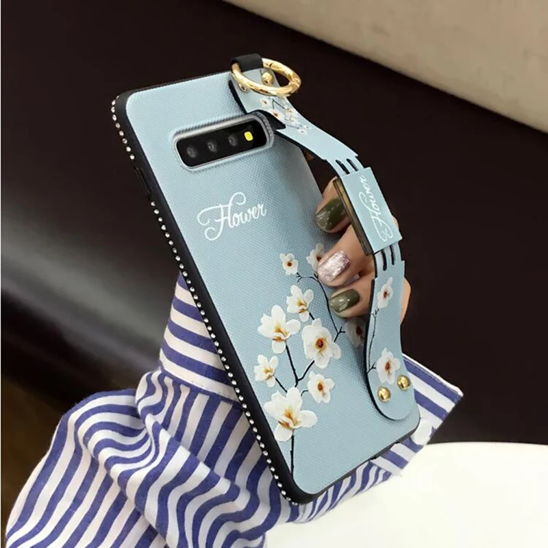 YHBBCASES для Samsung Galaxy S10 S8 S9 Plus чехол телефона в стиле ретро с цветами на запястье Note 8 9