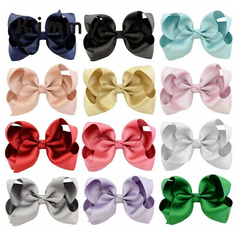 12pcs-free-shipping-4-inch-Glitter-Ribbons-Hair-Bows-Gold-Silver ...