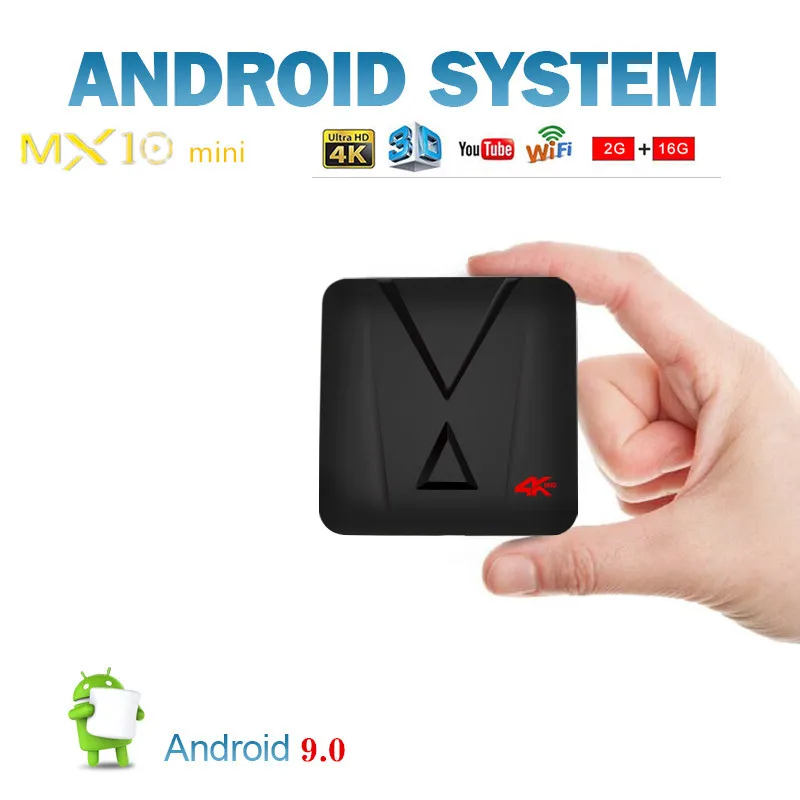 New MX10MINI Android 9.0 smart TV Box 2G16G RK3328 Quad-Core 64bit Cortex-A53 4k 2.4GHz Wifi Wireless Mouse Youtube Player PK T9