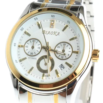 

2017 NEWEST BIAOKA Rose gold mechanical watch Top Brand Luxury army wrist watches for men Steel strap skeleton reloj hombre