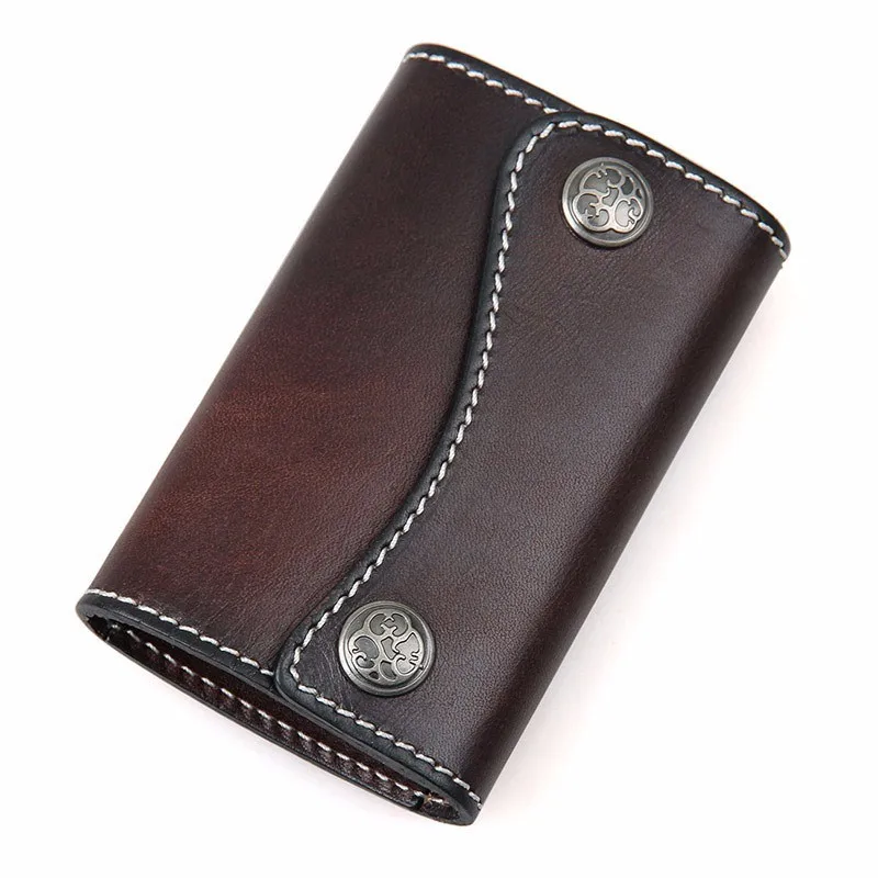 vegetalbe tanned leather key wallet