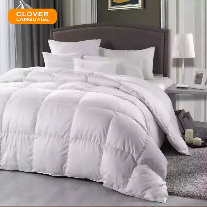 

White Goose Down Quilt Duvet Core White Pink 100% Cotton Winter Super Soft Home Bedding King Queen Size