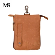 Винтажная Кожаная поясная сумка Crazy Horse, Мужская многофункциональная сумка на плечо, поясной пояс слинг, сумки для путешествий, походная сумка для телефона