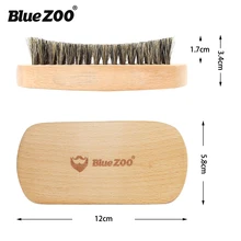Синий зоо высокого качества деревянная овальная щетиная щетка деревянный цвет для мужчин изогнутая поверхность борода расческа усы уход поставки