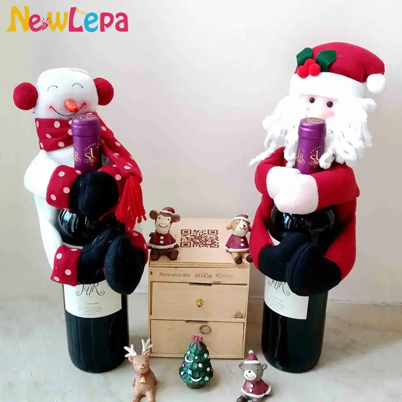 Рождественский Снеговик Санта Клаус, подарок для винной бутылки, украшения, товары, украшение для дома