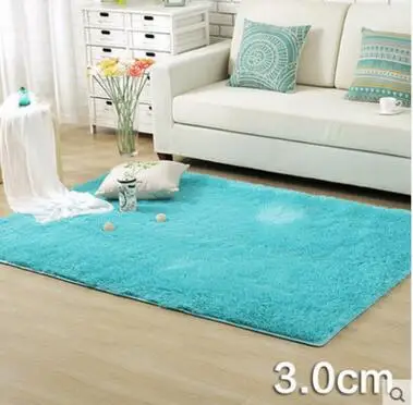 Сплошной цвет длинные волосы ковры лохматый мягкий области спальня гостиная Нескользящие детский коврик плюшевые коврик для прихожей большой разм - Цвет: Royal Blue