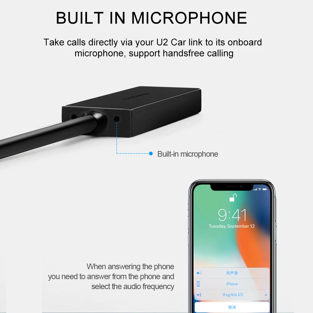 U2 мини беспроводной Bluetooth приемник приемный автомобильный комплект аудио