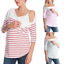 2018 Летние Беременные беременных футболки для кормления Одежда Повседневное Беременность Одежда для беременных Для женщин Одежда для