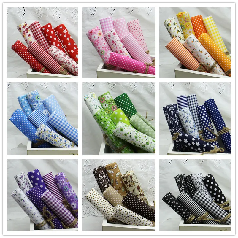 63Pcs,9Sets Colors 100 Cotton Fabric,Cheapest Fabric 50x50cm Print Plain Quilt Fabrics,Tissue