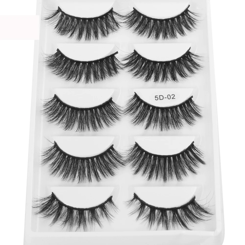 Mix 5 Pairs Natural False Eyelashes Fake Lashes Long Makeup 5D Mink Eyelash Extension For Beauty maquiagem | Красота и здоровье