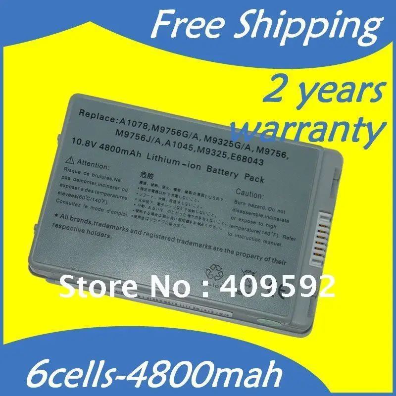 

laptop Battery For APPLE M9676*/A M9677*/A PowerBook G4 15 A1106" M8980J/A" M8981J/A" M8981LL/A" M9421" M9421LL/A
