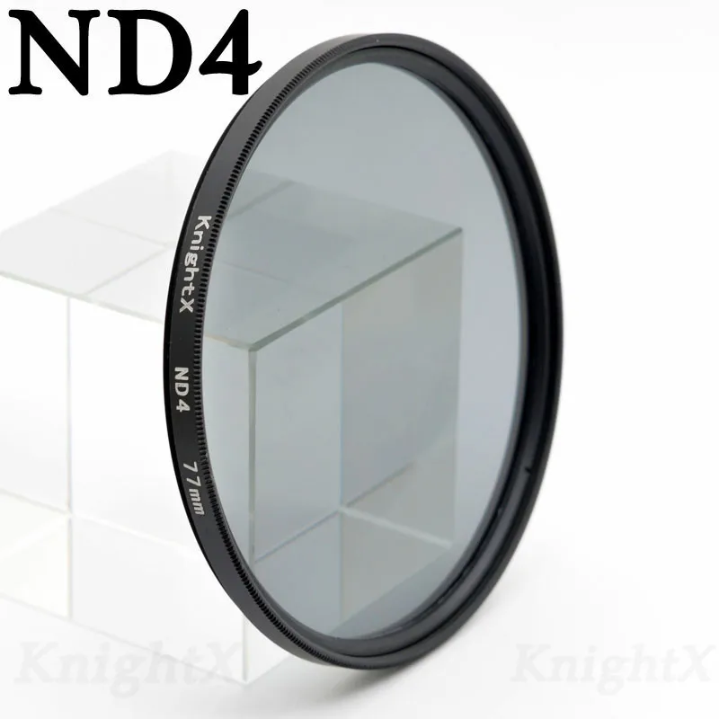 KnightX ND2 ND4 ND8 ND фильтр объектива 52 мм 58 мм 67 мм набор УФ-фильтров с нейтральной плотностью для Canon nikon sony 70d D7100 D7200 D5200 D5300 D3300 D3200 - Цвет: ND4 Filter