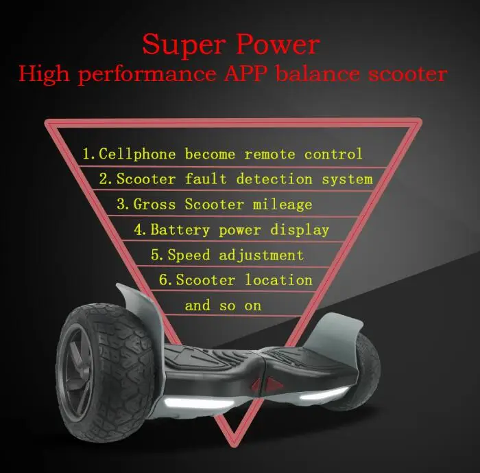 Приложение 8.5 дюймов Super Power Самостоятельная Баланс Электрический Ховерборда 2 колеса Электро Скутер Bluetooth за бортом oxboard Hover доска