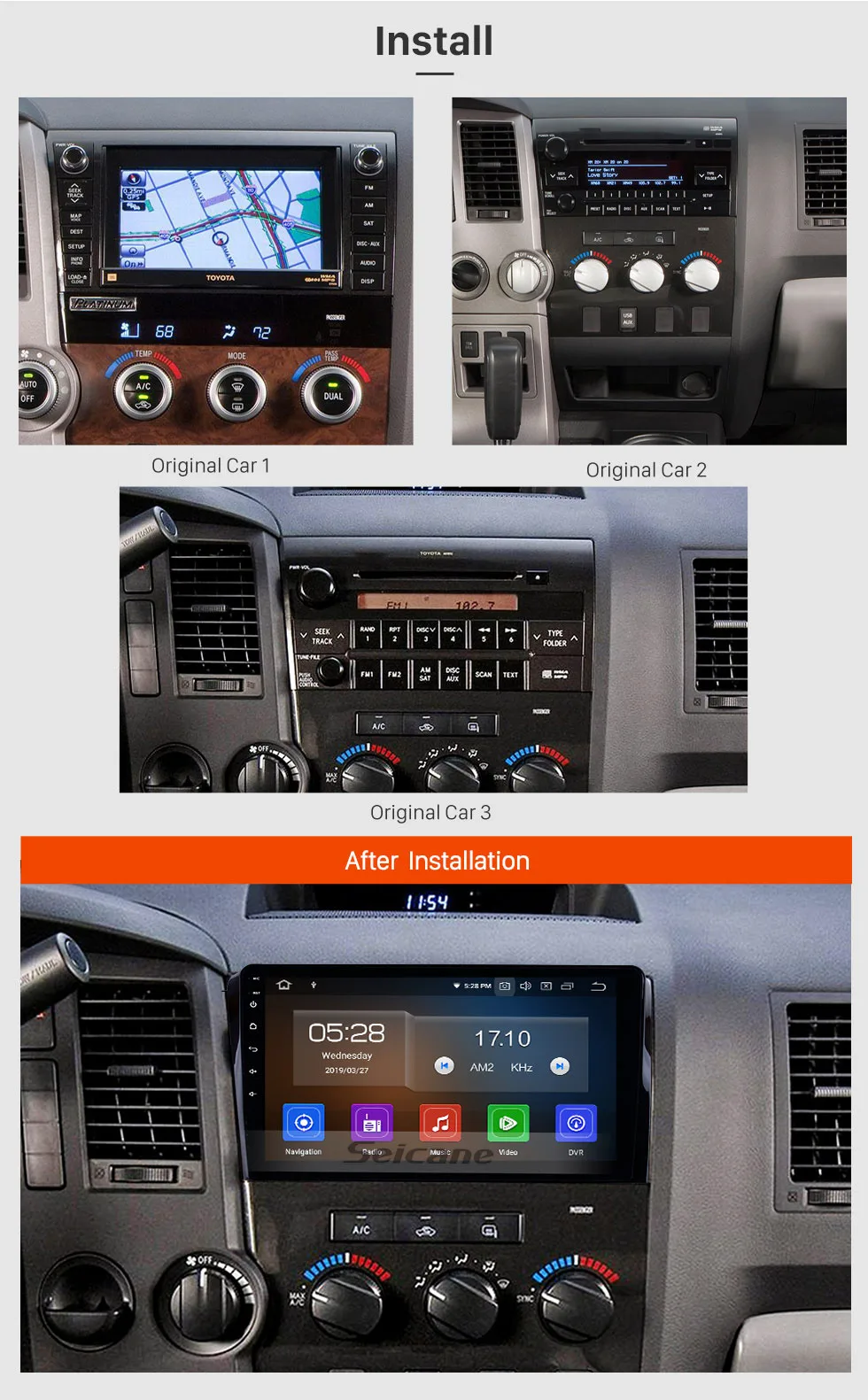 Discount Seicane 8-CORE RAM 4GB Android 9.0 IPS 10.1 inch For Toyota Sequoia 2006-2014 Car GPS Navigation Radio Stereo Head Unit Player 1